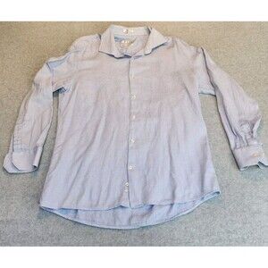 Pera Trim Fit Light Blue Two-Ply Egyptian Cotton Buttoned Shirt 16.5 32/33